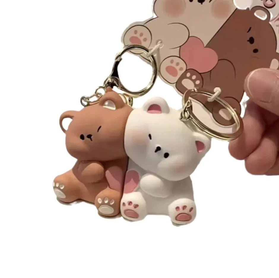 Lovely Magnetic Bear Duo Keychains
