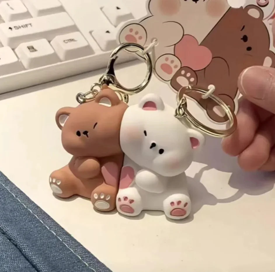 Lovely Magnetic Bear Duo Keychains