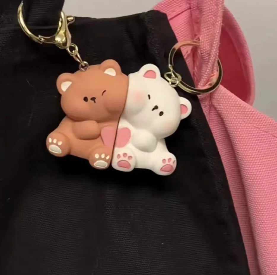Lovely Magnetic Bear Duo Keychains