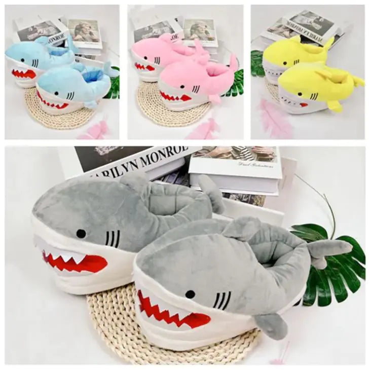 Cozy Shark Cartoon Cotton Slippers
