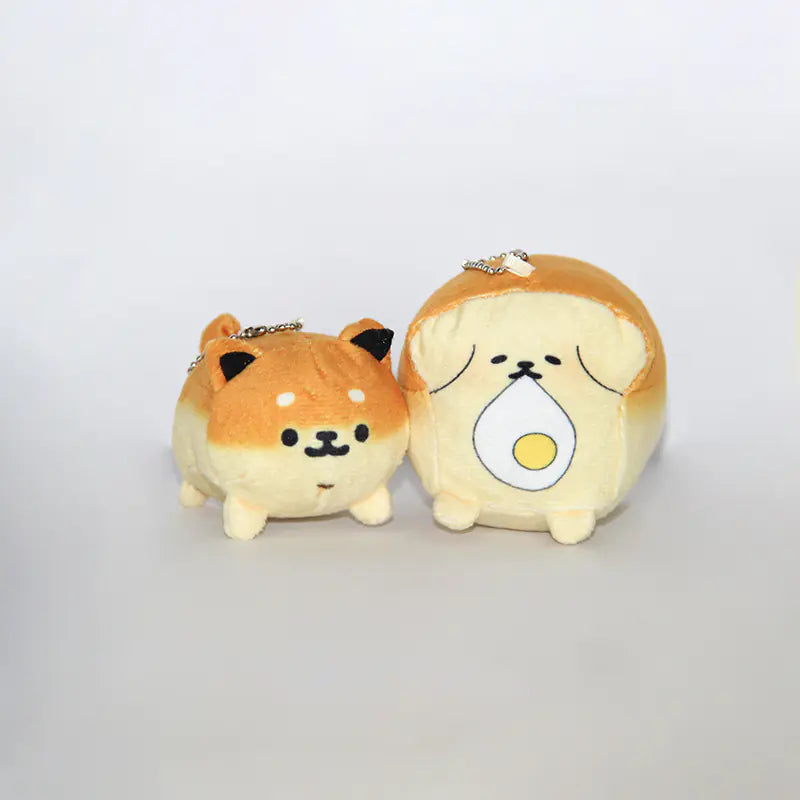 Plush Bread Dog Keychain Pendant for Students and Couples