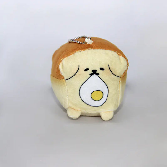 Plush Bread Dog Keychain Pendant for Students and Couples