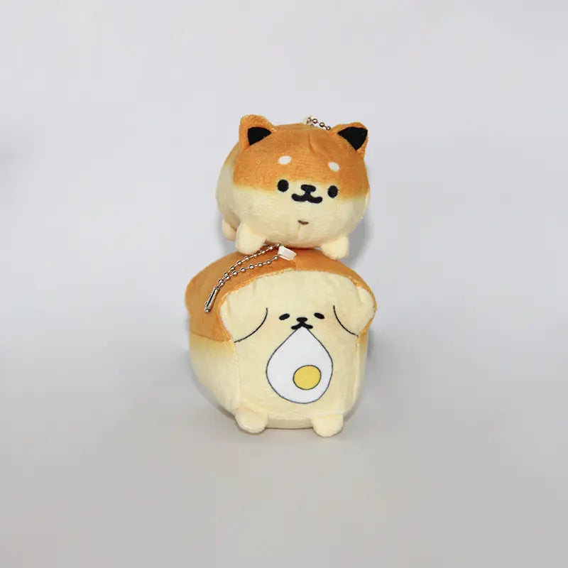 Plush Bread Dog Keychain Pendant for Students and Couples